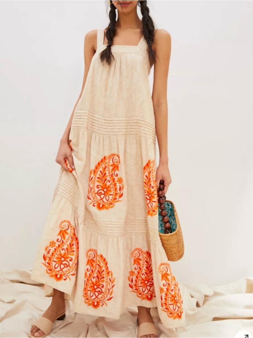 Anthropologie Felicity Embroidered Maxi Dress